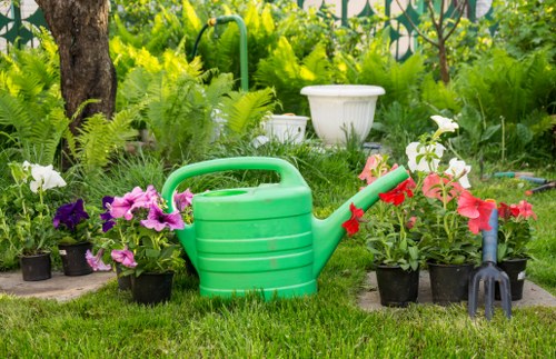 Professional gardener trimming a beautiful garden
