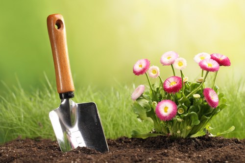 Expert gardener adjusting lawn mower in Woodlands